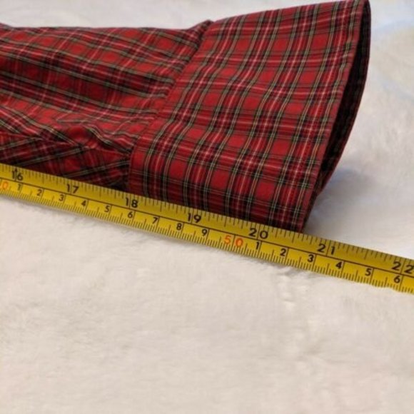 Tommy Hilfiger Men's Button Up Shirt Size 34-35 Red Plaid Long Sleeve 16.5 In - Picture 8 of 12